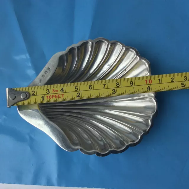 1909 Edwardian  Hallmarked Sterling Silver Trinket Dish Scallop Shell Victorian