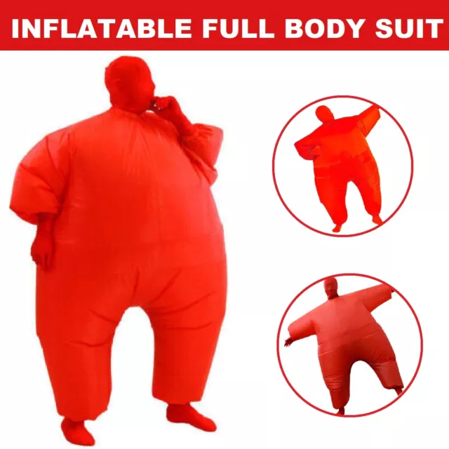 Fan Operated Inflatable Fancy Chub Fat Masked Suit Dress Blow Up Party Costume