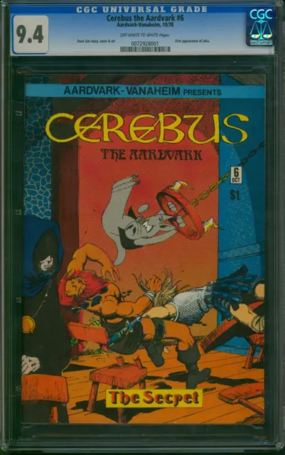 Cerebus the Aardvark #6 🌟 CGC 9.4 🌟 1st Appearance of JAKA! Dave Sim 1978