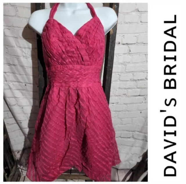 David's Bridal Pink Dress   Bridesmaid Wedding Formal Cocktail Party Size 6 A437
