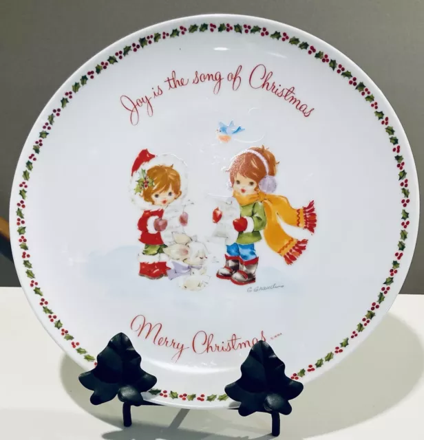 Vintage Gigi Commemorative Plate 1975 Joy is the Song of Christmas Porcelain 10”