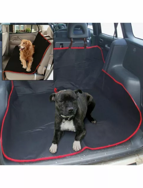 New 2 In 1 Waterproof Car Rear Back Seat Cover Pet Dog Protector Boot Uk