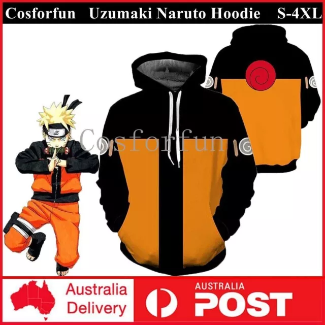 Anime Naruto Uzumaki Cosplay Costume Hoodie Hooded Sweatshirt Jacket Sweatshirts