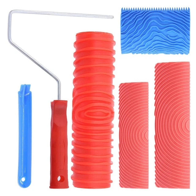 4 pz set di strumenti per pittura venature legno, rullo modello grana M21 MS16 T6E6