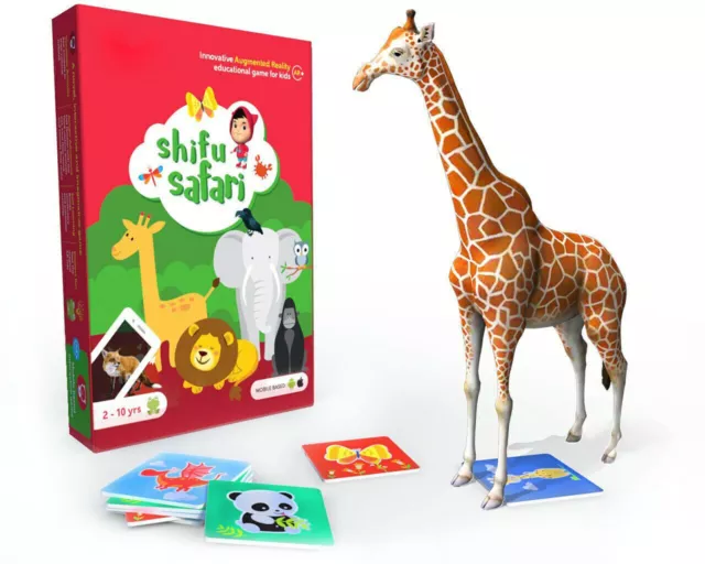 4D Educational Augmented Reality Based Game 60 Animal Flashcards,Color May Vary