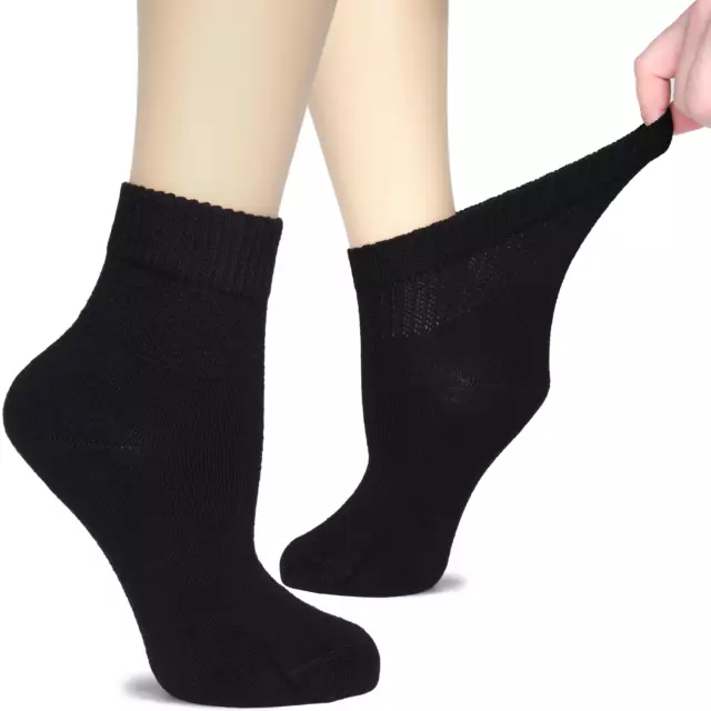 Hugh Ugoli Women's Ankle Socks For Swollen Legs, 3 or 6 Pairs, Size: 6-9/10-12