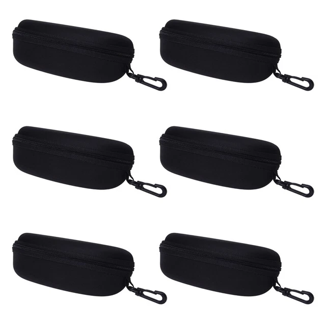 2X Black Glasses Eyeglasses Safety Zippered Hard Case Holder D1Y8