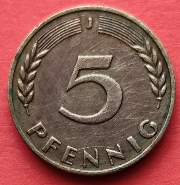 Moneta  Germania    5 Pfennig , del 1950  ,  circolata