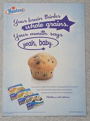 2007 Magazine Advertisement Page Hostess Whole Grain Muffins Print Ad