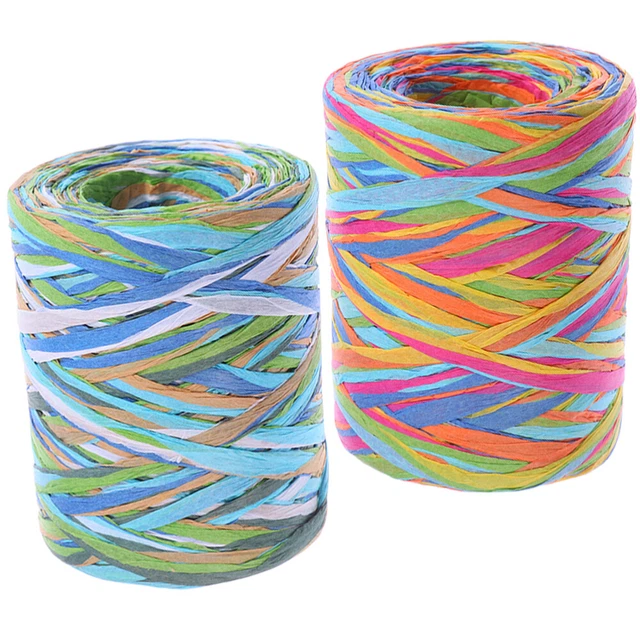 2 rollos embalaje de regalo Raffia Band cuerdas Raffia Craft para