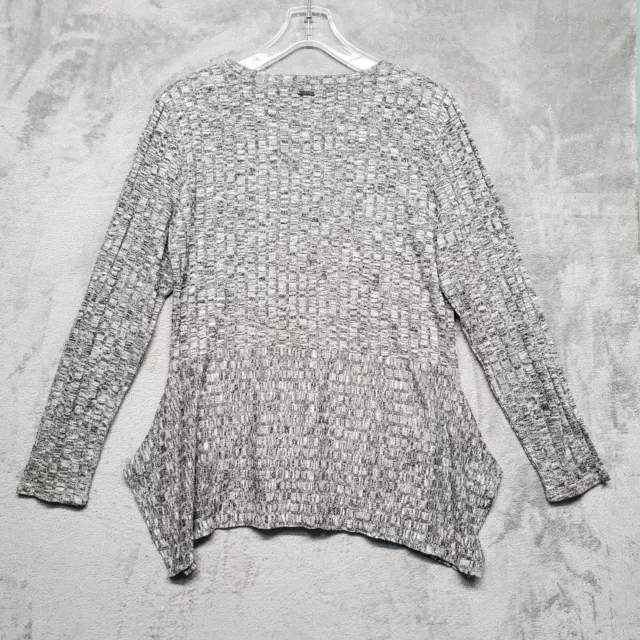 Ivanka Trump Top Womens Medium Gray Heather Long Sleeve Side Kick Slits 2