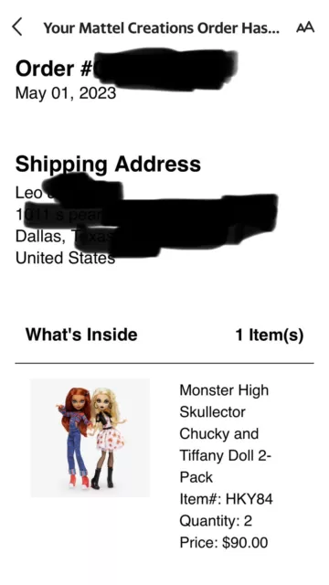 Mattel Monster High Skullector Chucky and Tiffany Doll 2-Pack  shipped 🔥✅