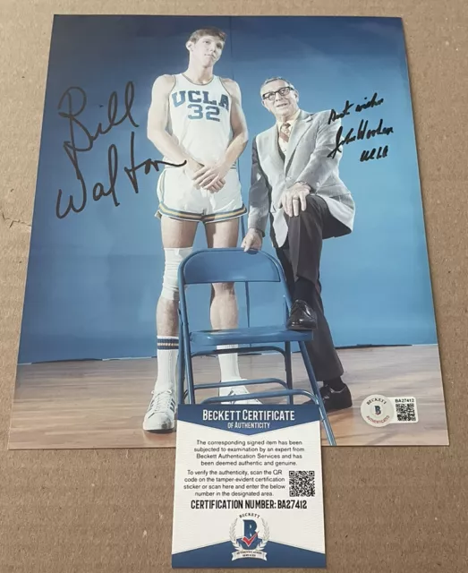 Bill Walton/John Wooden Signed Ucla Bruins 8X10 Photo Beckett Certified