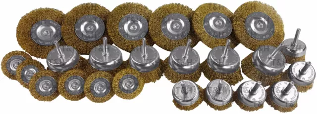 Assorted Wire Brush Set Drill Cup Wire Wheel Brush Assortment Rotary Brush 24pcs 2