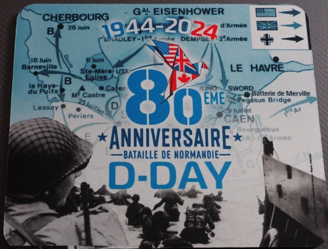 D-DAY BATAILLE DE Normandie 80eme Anniversaire 1944 - 2024 Mouse Mat ...