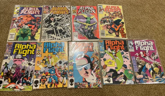 Alpha Flight comic book lot of 9 - wide range - various comics - 1980s/90s