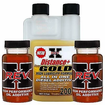 2x Rev X 4 Oz. Oil Distance+Gold Fuel Additive For Cummins Duramax Powerstroke