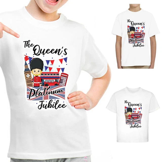 corona Regina Elisabetta T-Shirt Union Queen Girocollo T-Shirt Jubilee Platino