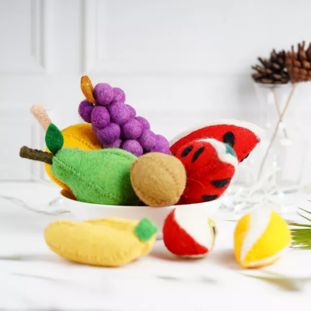 Fruitful Fun: Handmade Wool Felt Fruits for Kids and Kitchen Handmade Felt Fruit