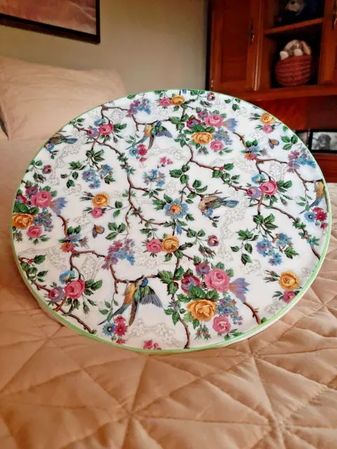 Vintage Royal Tudor Ware Barker Bros England Lorna Doone Chintz Cake Plate 11"