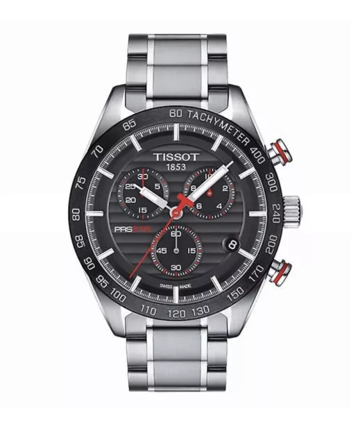 TISSOT T-SPORT PRS 516 Men's Black / Red Chronograph Watch - T100.417 ...