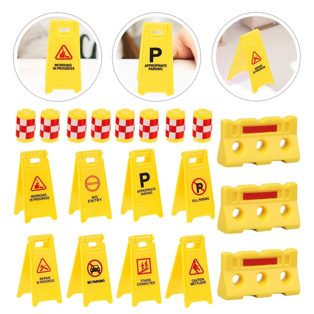 Toyvian 120 Pièces – Accessoires De Signalisation Routière Miniatures – Cônes, Barrages, Feux – Jeu éducatif