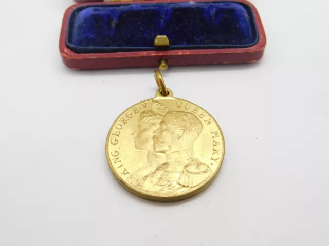 Gilt Metal King George V & Queen Mary 1911 Coronation Medal Antique