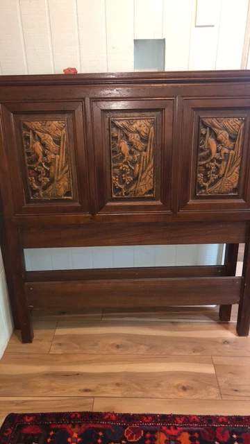 Carved Asian Headboard 2 Twin / King