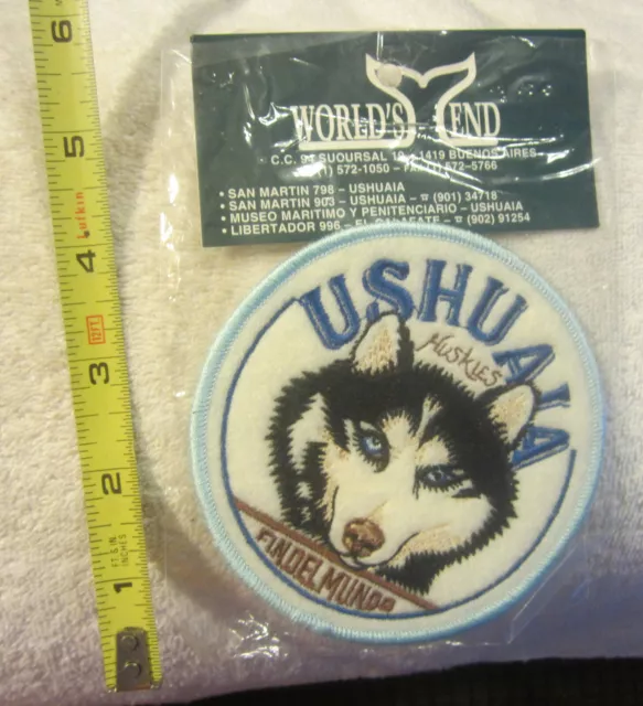 1 New Ushuaia huskies Husky sew on patch, Argentina, Fundel Mundo dog sledding