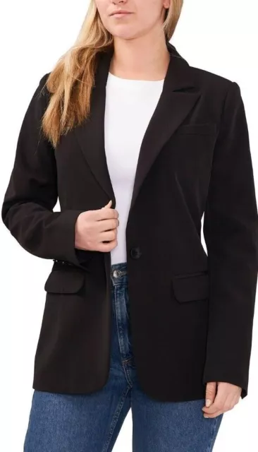 Vince Camuto Womens One Button Notch Lapel Blazer XXL Black Work Formal V362948V