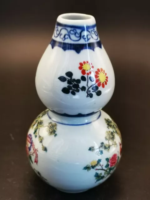 .Delicate Blue And White Porcelain Hand Painted Flowers Phoenix Vase W Mark A38