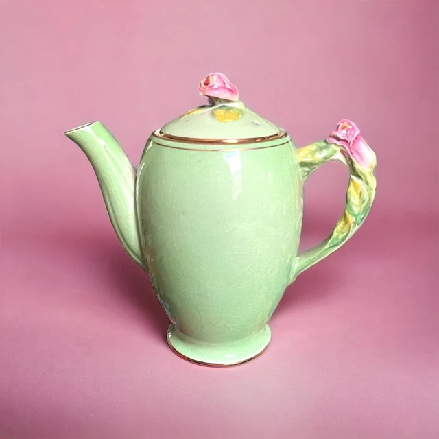 Royal Winton -Grimwades "Rose Bud" Tea Coffee Pot - 6” Made in England c.1930