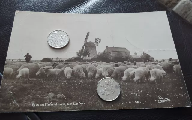 Luton  Biscot Windmill near Hitchin  & Dunstable,  A E Nicholls RPPC 1927  Beds 2