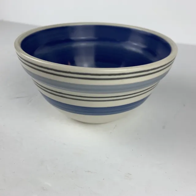 Pfaltzgraff RIO Blue Striped 6" Cereal Soup Bowl #32 Stoneware Mexico