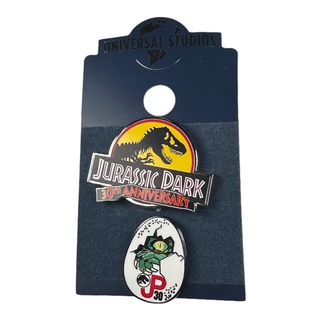 2023 UNIVERSAL STUDIOS Jurassic Park 30th Anniversary & Egg Pin Set £15