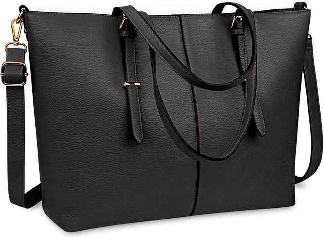 Laptop Tote Bag for Women 15.6 Inch Waterproof Lightweight Leather Computer Lapt