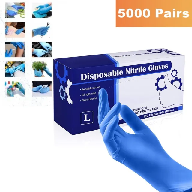 5000pair Industrial Blue Disposable Nitrile Glove 4 Mil Latex Powder Free Size L