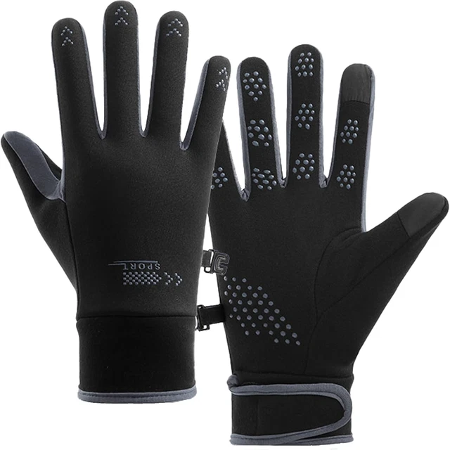 Guanti da lavoro isolanti impermeabili per uomo e donna, per touch screen, per sci, snowboard, tempo freddo, blu, L