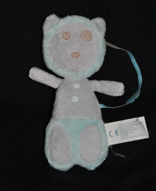 Peluche Doudou Ours Chat OBAIBI OKAIDI Bonhomme Esquimau  Bleu Ours 18 Cm TTBE