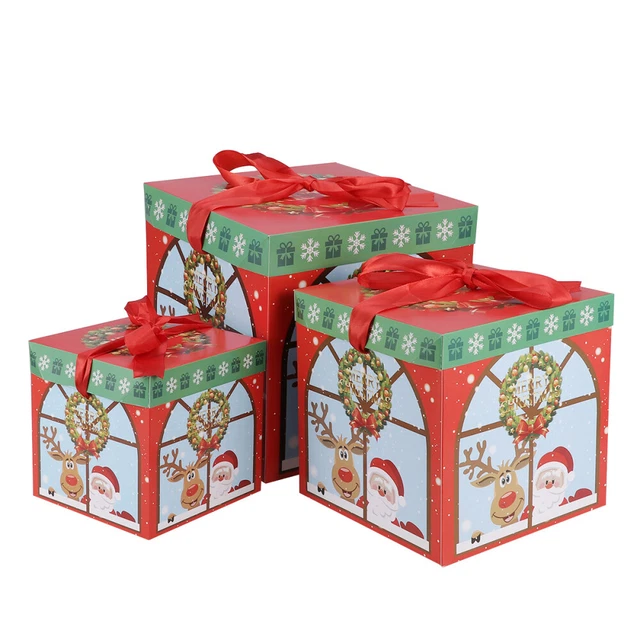 3 pz caso caramelle natalizie festa di Natale decorazione scatola decorazione natalizia