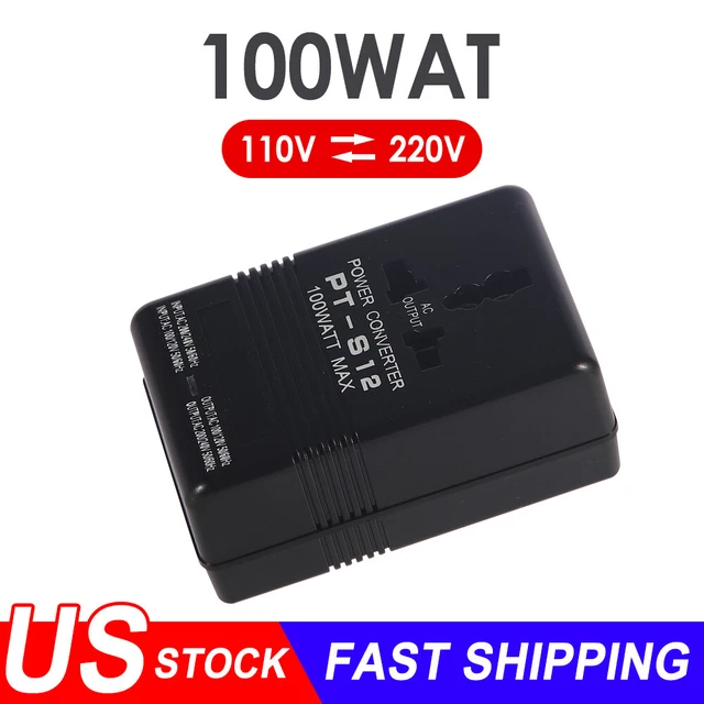 100W AC 110V/120V to 220V/240V Dual Voltage Transformer Power Converter