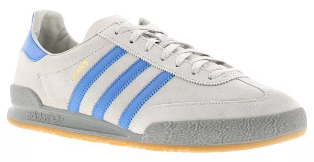 Adidas Originals Mens Trainers Jeans Leather Lace Up grey blue UK Size