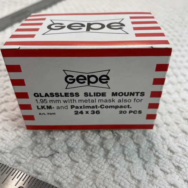 Gepe Glassless Slide Mounts 1.95mm W Metal Mask  For LKM and Paint Compact 24x36