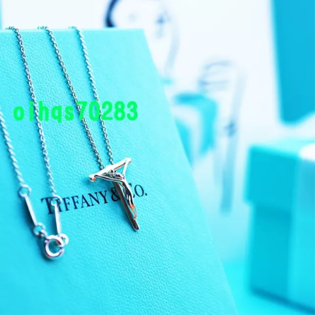 MINT TIFFANY & Co. Cross Necklace Crucifix Small Pendant Silver 925 W/box 16.1in