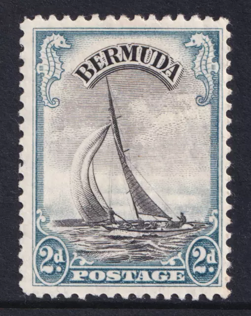 Bermuda KGV 1936-47 2d Black Pale Blue Yacht SG101 Mint MH