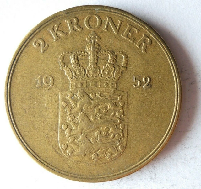1952 Danimarca 2 Corone - Raro Tipo Danimarca Bin B