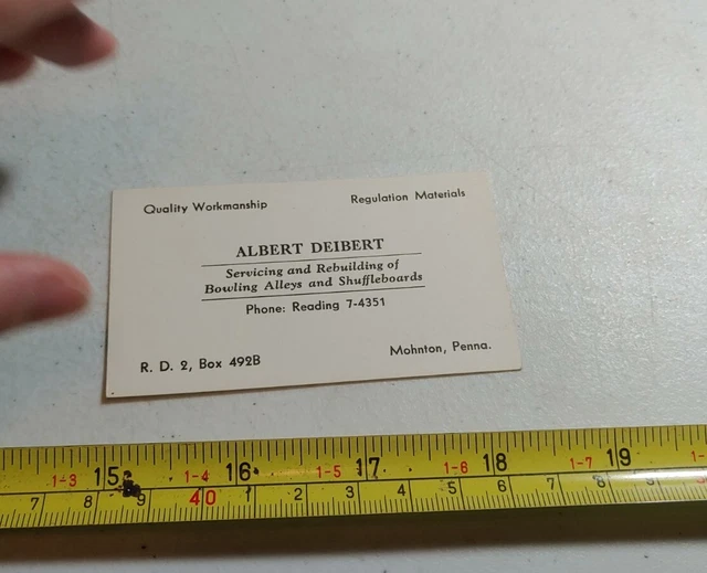 VINTAGE ALBERT DEIBERT Mohnton PA Bowling Alley Repair Advertising
