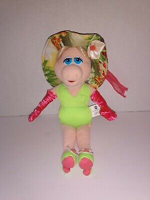 Nanco Jim Henson Muppets Miss Piggy Wearing Flowered Hat And Green Bathing Suit