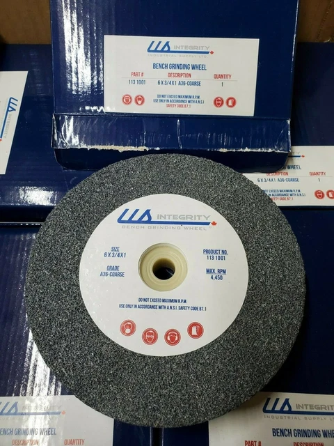 integrity 6 x 3/4 x 1 - A46 medium grit - bench grinder wheel