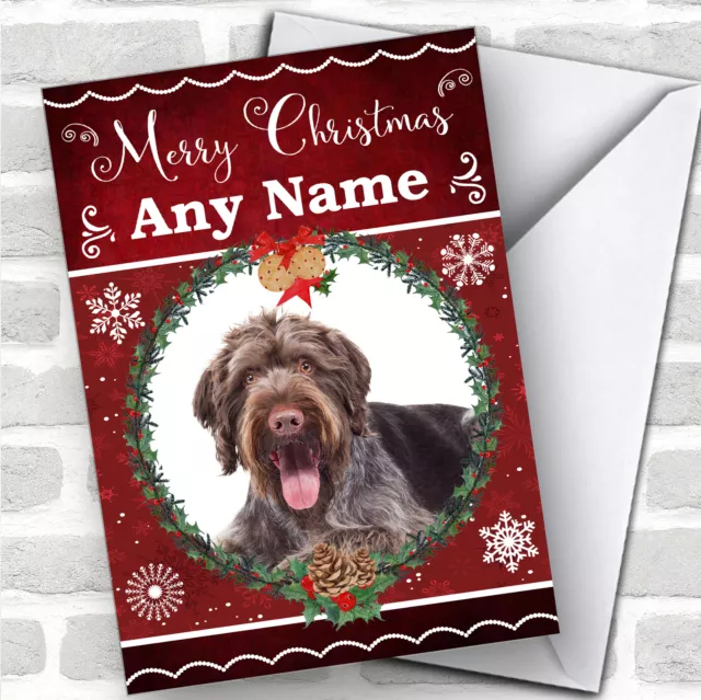 German Wirehaired Pointer Dog Traditional Animal Personalised Christmas Card